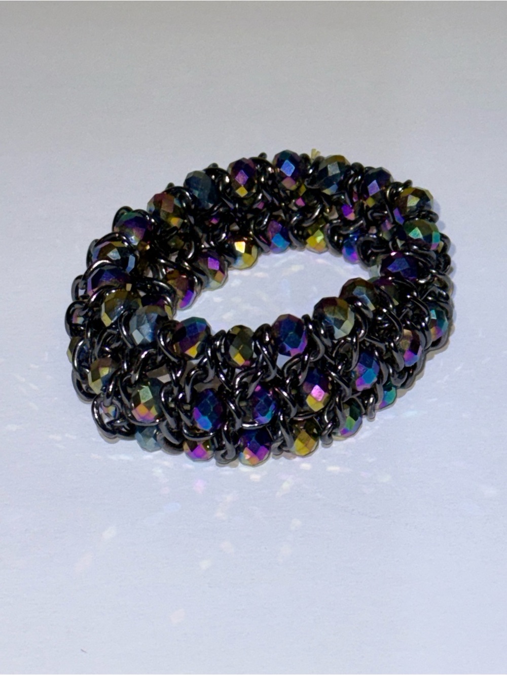 Multicolor Crystal Bead Stretch Bracelet - Unbranded - Picture 2 of 4